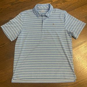 Vineyard Vines Shirt Mens Large Blue Performance Polo Lightweight Stretch L Golf